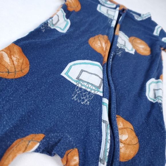 Posh Peanut Basketball Footed Sleepers Pajamas Footies Bamboo 3-6 Months - Picture 4 of 11